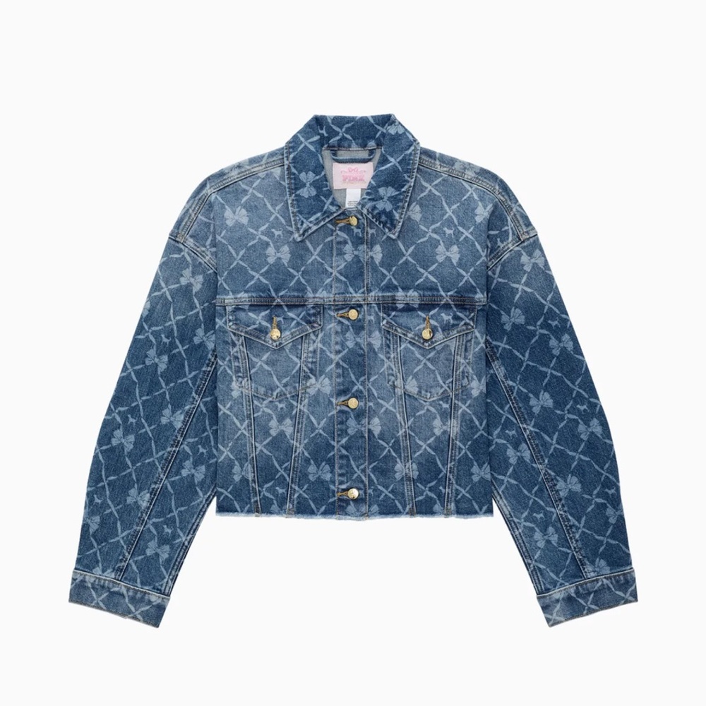 LoveShackFancy x victoria’s secret Pink , Denim cropped Jacket - Picture 2 of 9